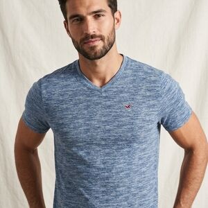 Hollister Heather Blue V-Neck Tee